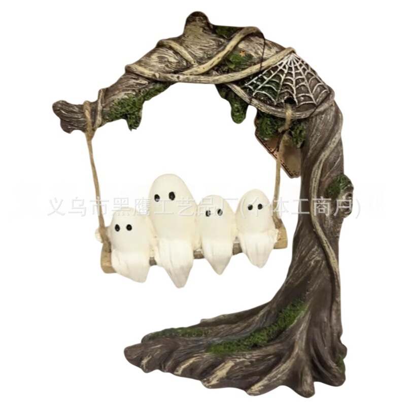跨境新品Halloween Swing Ghost Decoration万圣节幽灵秋千装饰品|undefined