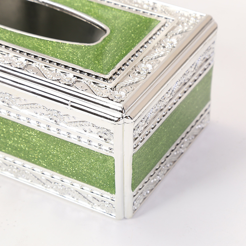 De estilo europeo de lujo de oro Jade gran caja de pañuelos sala de estar comedor de alta gama de hotel KTV reforzado caja de pañuelos de acrílico