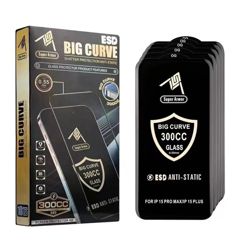 Suitable for Apple 17Pro Large Arc 300C High-Definition Tempered Film 15Promax Silk Screen Film 14Pro Full-Screen Tempered Film
