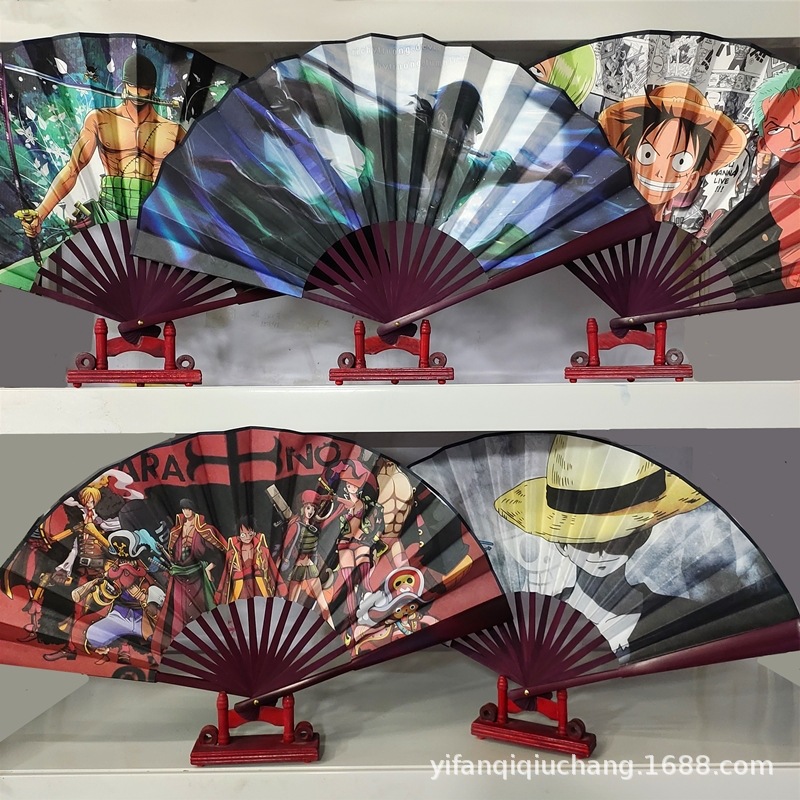 Abanico de tela de seda King Glory de 8 pulgadas Embalaje independiente Nezha El futuro es como un slam dunk Sanrio Anime Cartoon