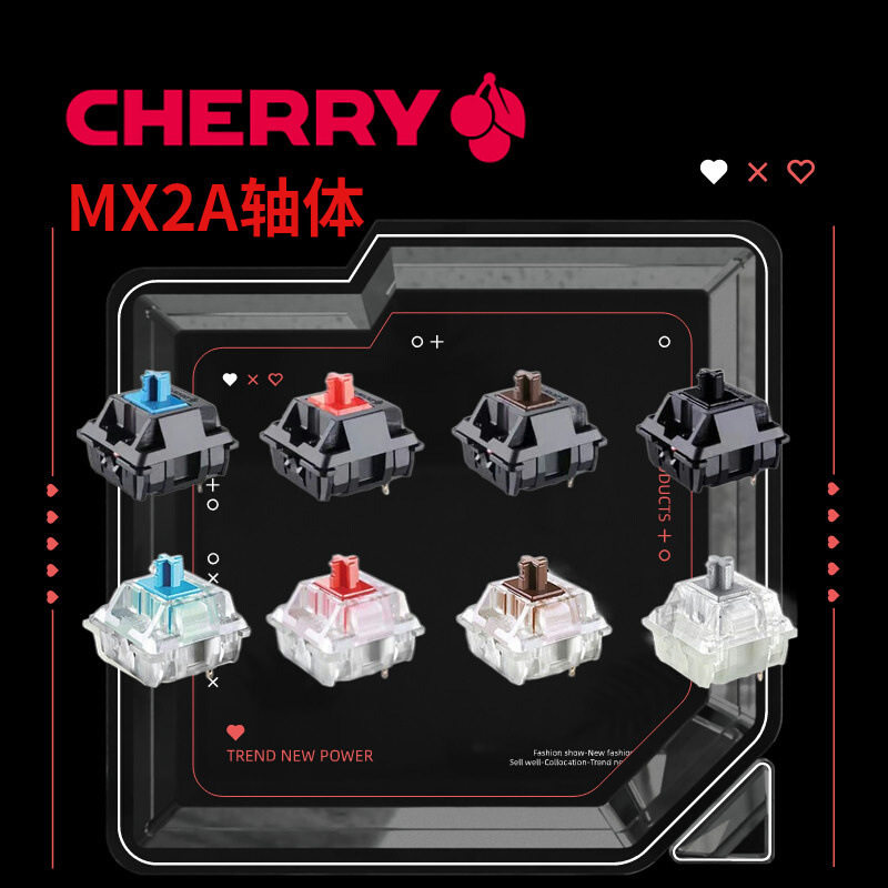 German Cherry Mx2A Mechanical Keyboard Switch Blue, Red, Black, Silver, Silent Red Switch, Rgb Transparent Five-Pin