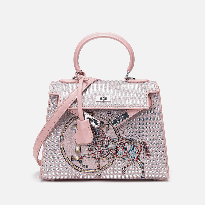 Factory Price, In-Stock, Direct Shipping, Niche Rhinestone Second-Generation Kelly Bag, Handbag, 2026 New Model, Internet Celebrity Versatile Crossbody Bag