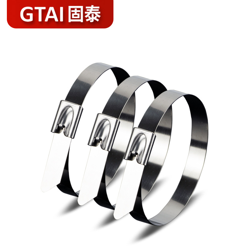 304不锈钢扎带7.9MM宽*400MM长金属钢锁紧收拉绑带捆扎户外
