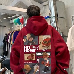 ベルベットの厚い帽子付きカップルのガーディアン男性のゆるいトレンドはbfブームins秋冬の香港風コートに合わせている