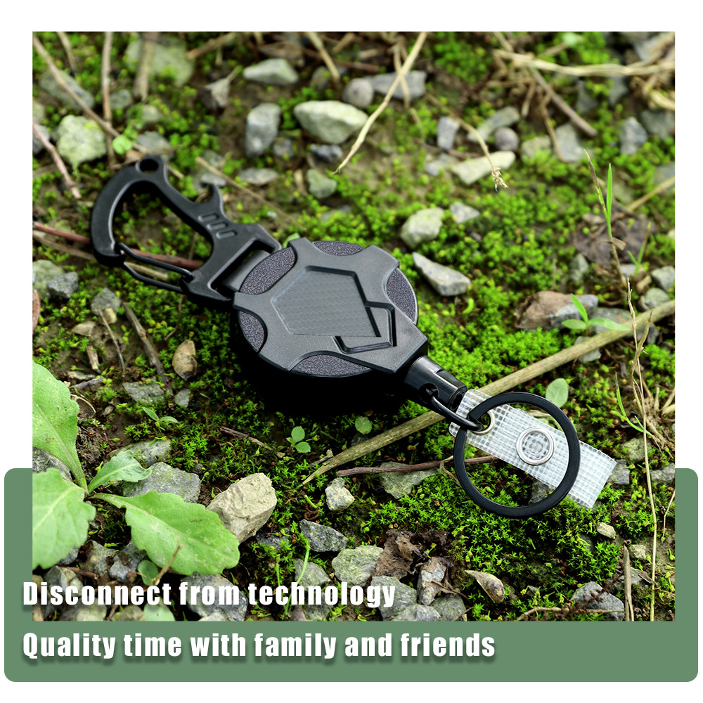 Cordón de extensión resistente a la pérdida, llavero retráctil de alta resistencia, llavero de alambre de acero, hebilla de tracción elástica y fácil de tracción