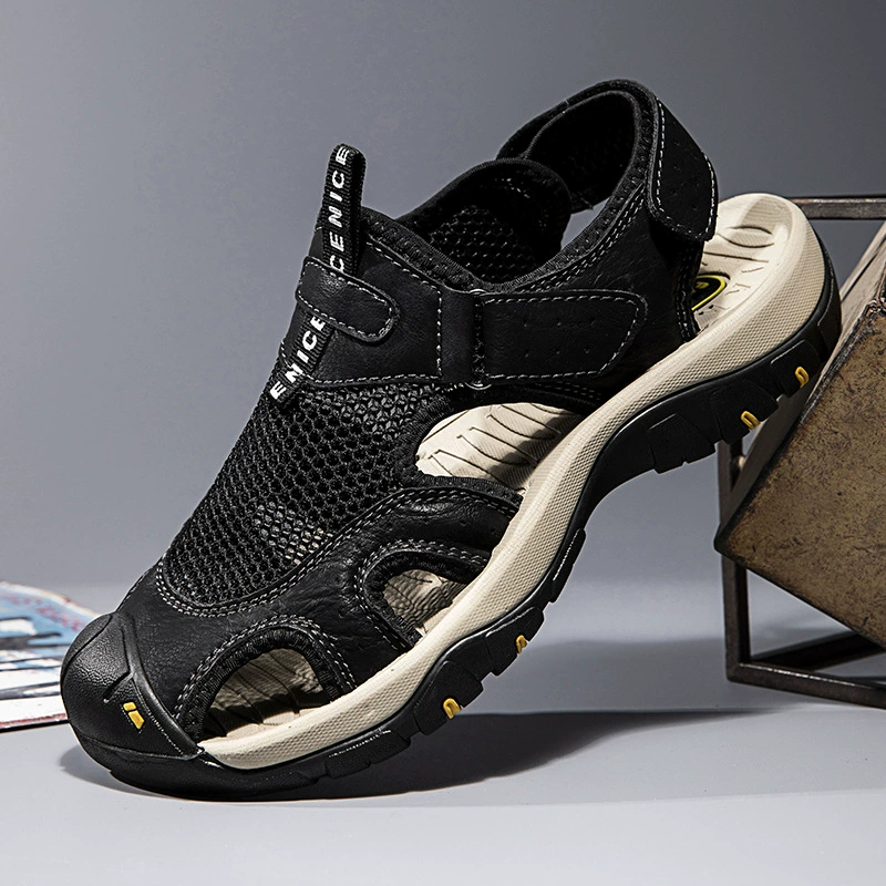 Мужские сандалии 2025, новые мужские туфли, модные летние сандалии с открытым носком, повседневная пляжная обувь для мужчин