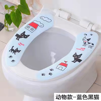 Impreso de dibujos animados de corte adhesivo estático pegatinas de baño lavable baño asiento del inodoro cojín