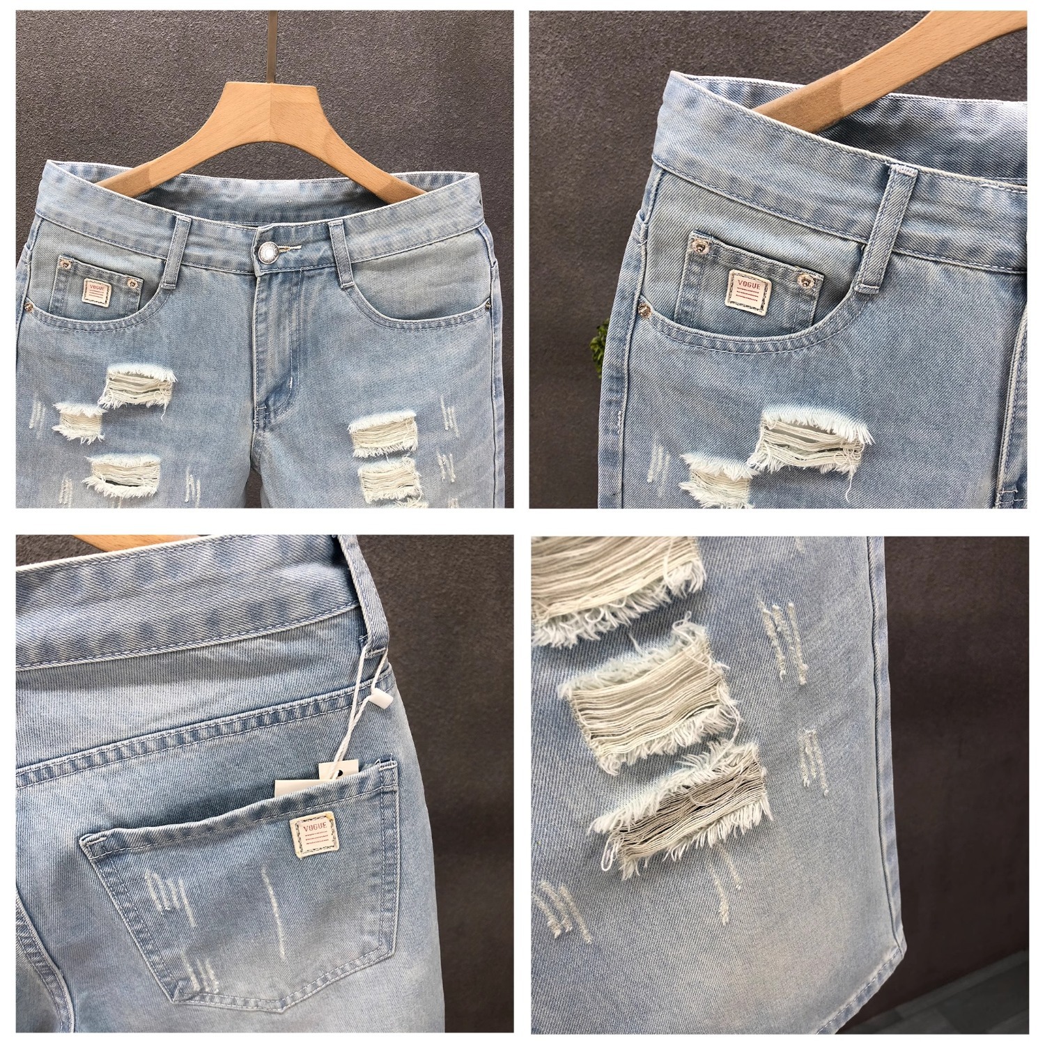 Men's Mid High Waist Denim Shorts Summer Thin Style Casual Loose Straight Leg Five Point Pants New_mkmklike.com