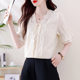 2025 Summer New Lace Lace-up Slim Elegant Fashionable Short-sleeved All-match Retro Hong Kong-style Age-reducing Shirt