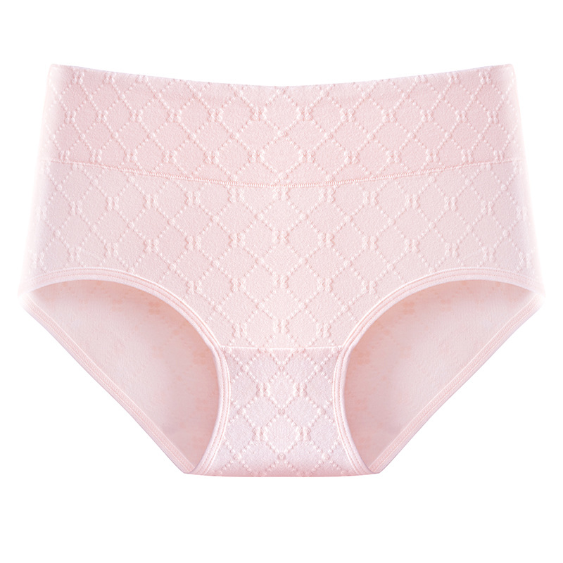 Nueva ropa interior de diseño jacquard de algodón jacquard de cintura alta para mujer, entrepierna antibacteriana de algodón puro, diseño jacquard de cintura alta, refrescante