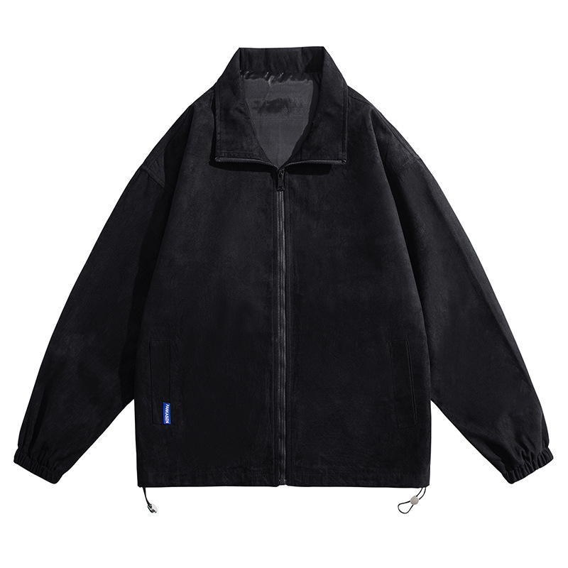 2026 otoño americano retro camiso de cremallera de color sólido chaqueta de béisbol corta abrigo suelto delgado chaqueta de cuero casual