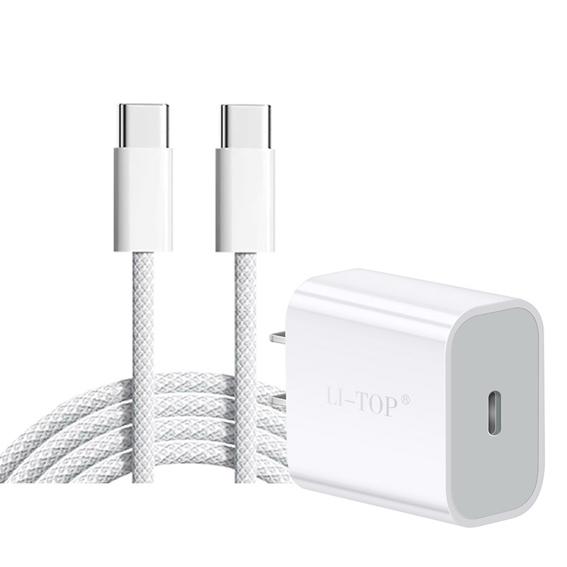 Aplicable a iPhone15promax carga flash PD20w cargador de carga rápida cable de datos 3C certificado traje de cabeza de carga