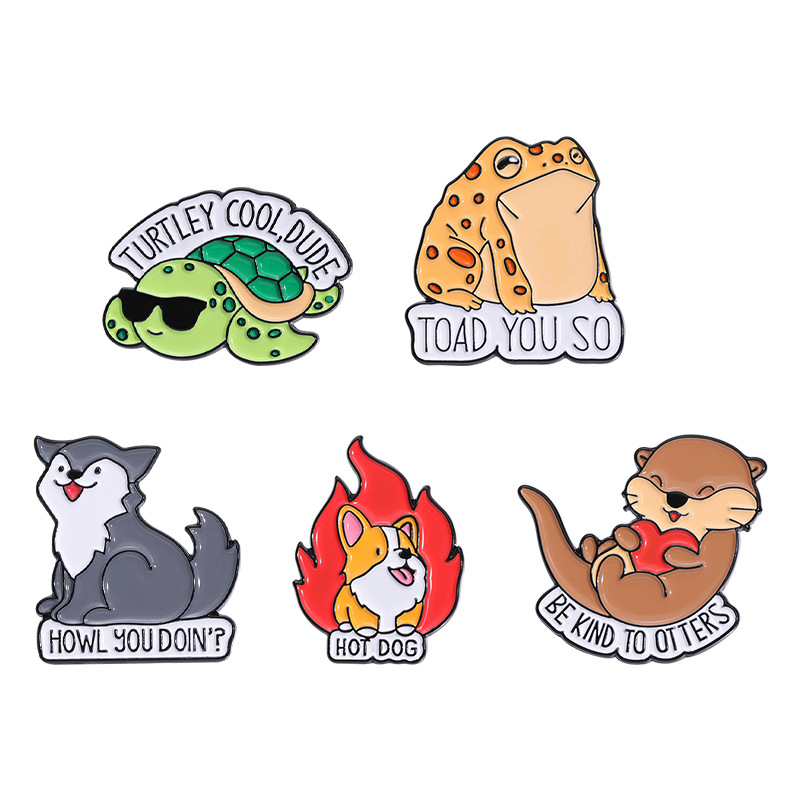 Cartoon Style, Simple Style Style Cartoon Style Simple Style Pin Tortoise Letter Frog Alloy Stoving Varnish Unisex Brooches