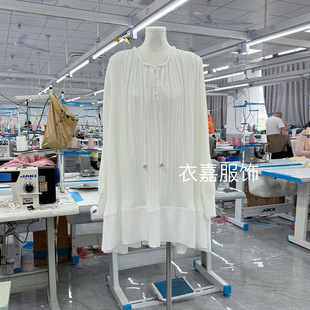 [in stock] Star Zhou Yutong Same Clothes White Loose Pleated dress Fairy Dress Loose