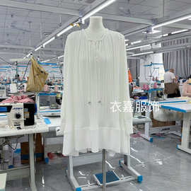 【现货】明星周雨彤同款衣服白色宽松压褶连衣裙女仙女裙宽松