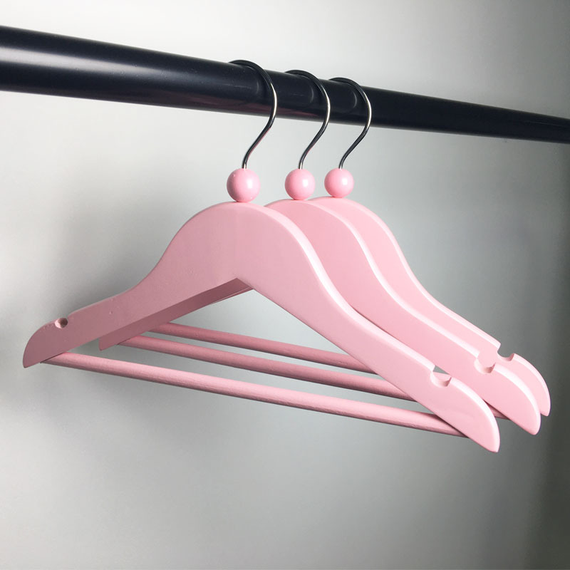 핑크 비즈 아동용 옷걸이 싱글 30cm
