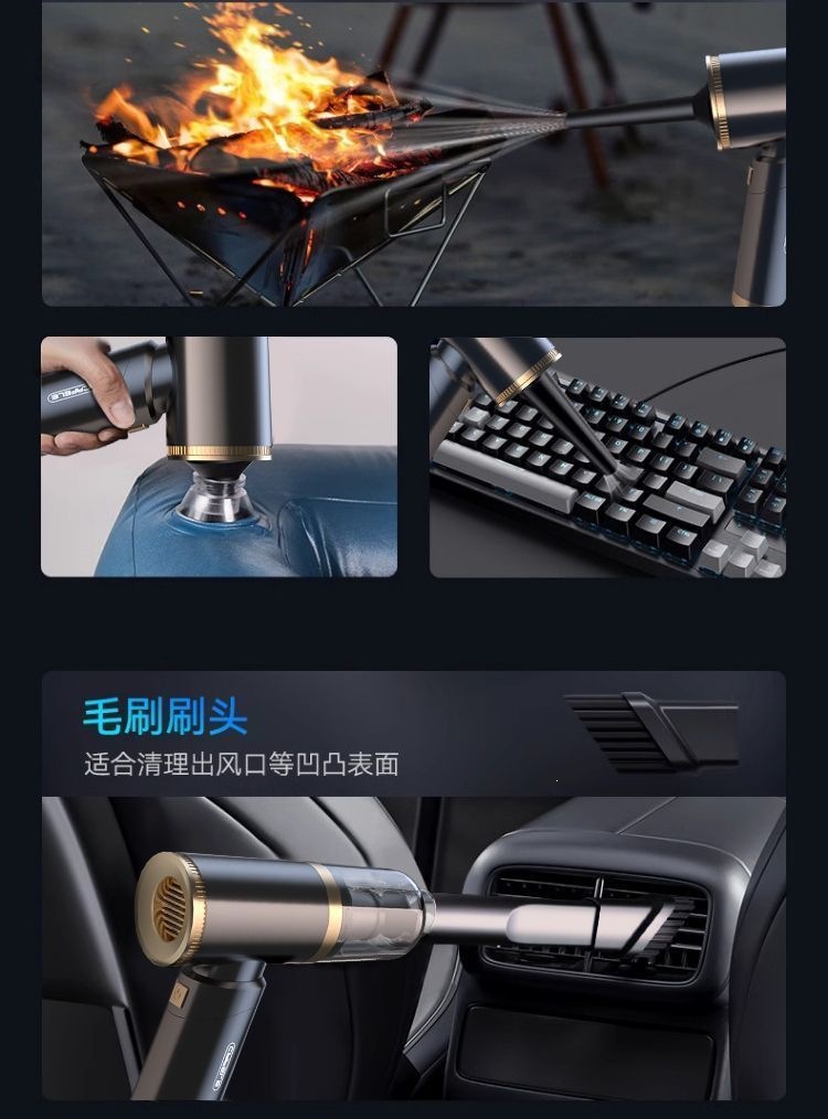 Kafeile Car Vacuum Cleaner, Wireless Charging, Dual-use for Suction and Blowing, Small Handheld for Home and Car, High Power