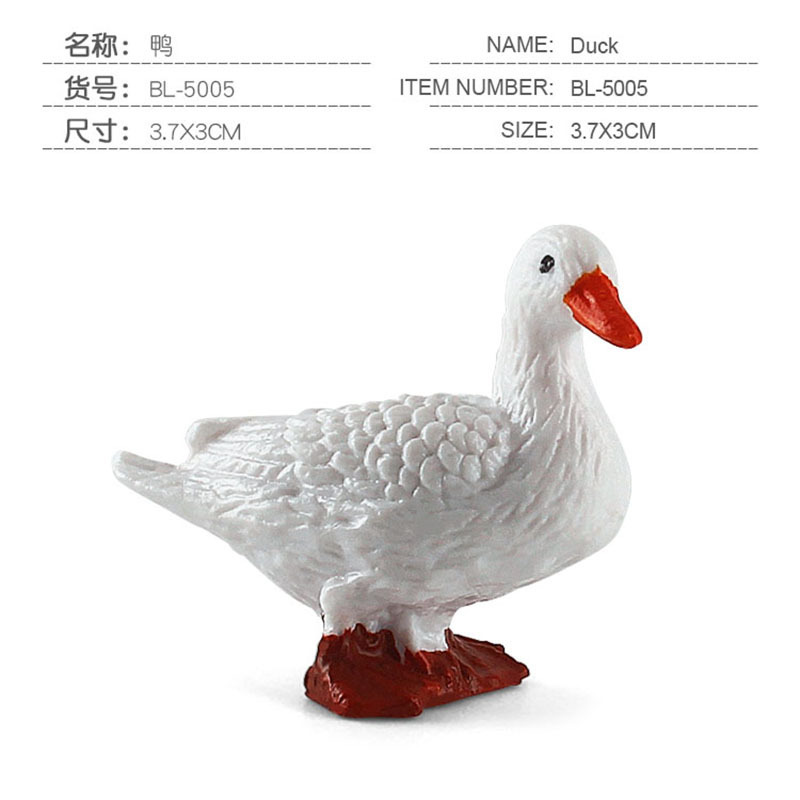 Simulación Granja modelo de juguete mini pollo pato ganso ganado ovejas aves de corral modelo Pequeño Animal Modelo En Miniatura Traje transfronterizo