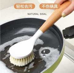Pot Scrubber Wood Handle Pot Scrubber Multifunction Long Handle Kitchen Cleaning Pot Scrubber Non-stick Pot Scrubber Dishwasher and Bowl Scrubber