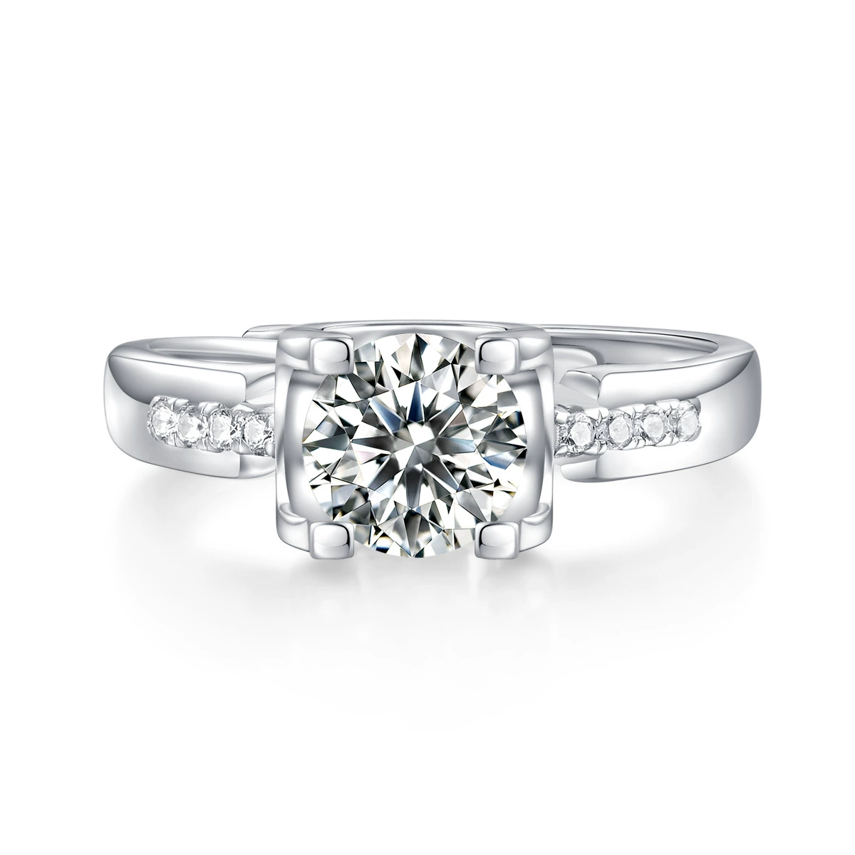 Ring with stone, adjustable wedding ring, silver 925 sample