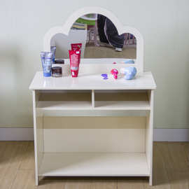 儿童木质仿真梳妆台公主化妆桌首饰盒过家家益智角色扮演生日礼物