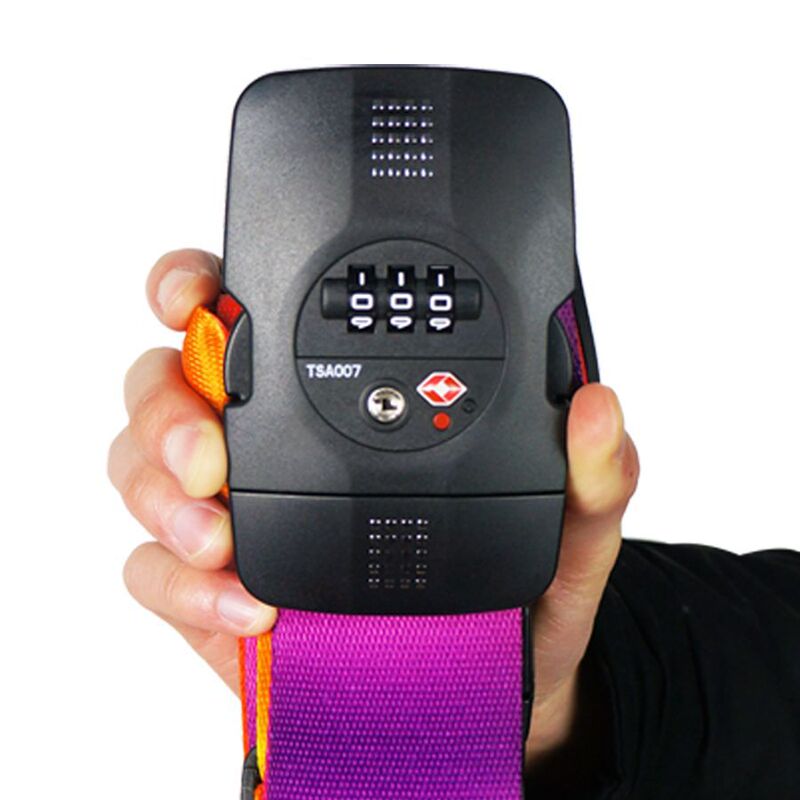 Luggage Strap Checked Reinforced Cross Single Adjustable Trolley Travel Tsa Customs Code Lock Packing Strap