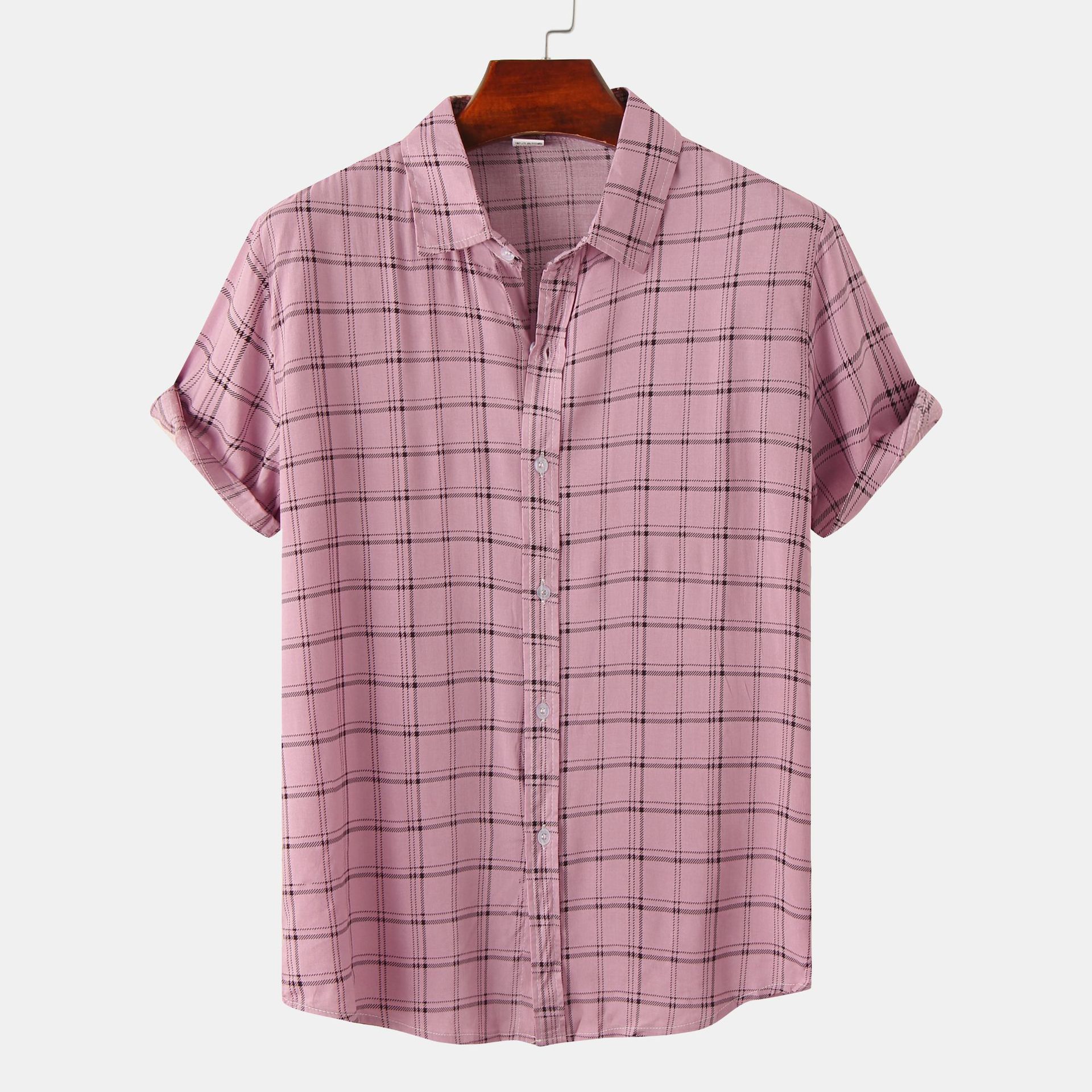 Comercio exterior transfronterizo ropa de hombre 2022 primavera y verano nuevos hombres a rayas slim fit popular todo partido camisa de manga corta ropa de hombre al por mayor