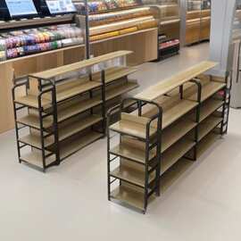 便利店双面中岛货架多层零食置物架美妆产品商超落地多功能展示柜