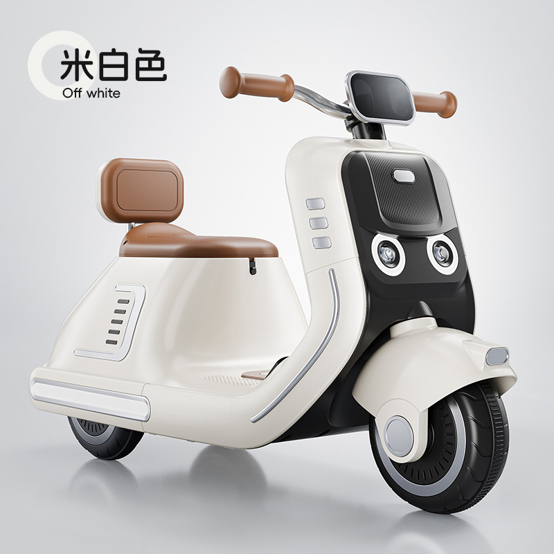 Niños coche eléctrico de tres ruedas motocicleta niñas varones coche de batería para niños se puede sentar coche de juguete de control remoto