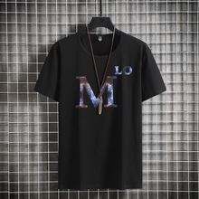 大码棉t恤男短袖韩版潮流宽松体恤男士圆领学生潮胖子肥佬半袖男