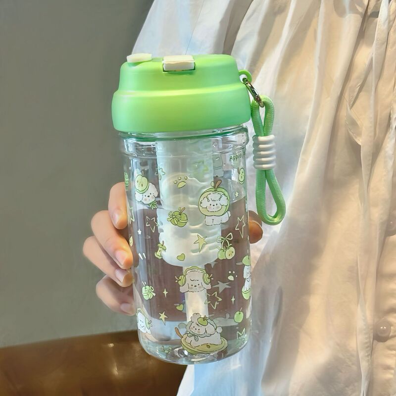 水杯女生高颜值塑料杯创意可爱夏季水杯大容量吸管杯食品级PC材质|undefined