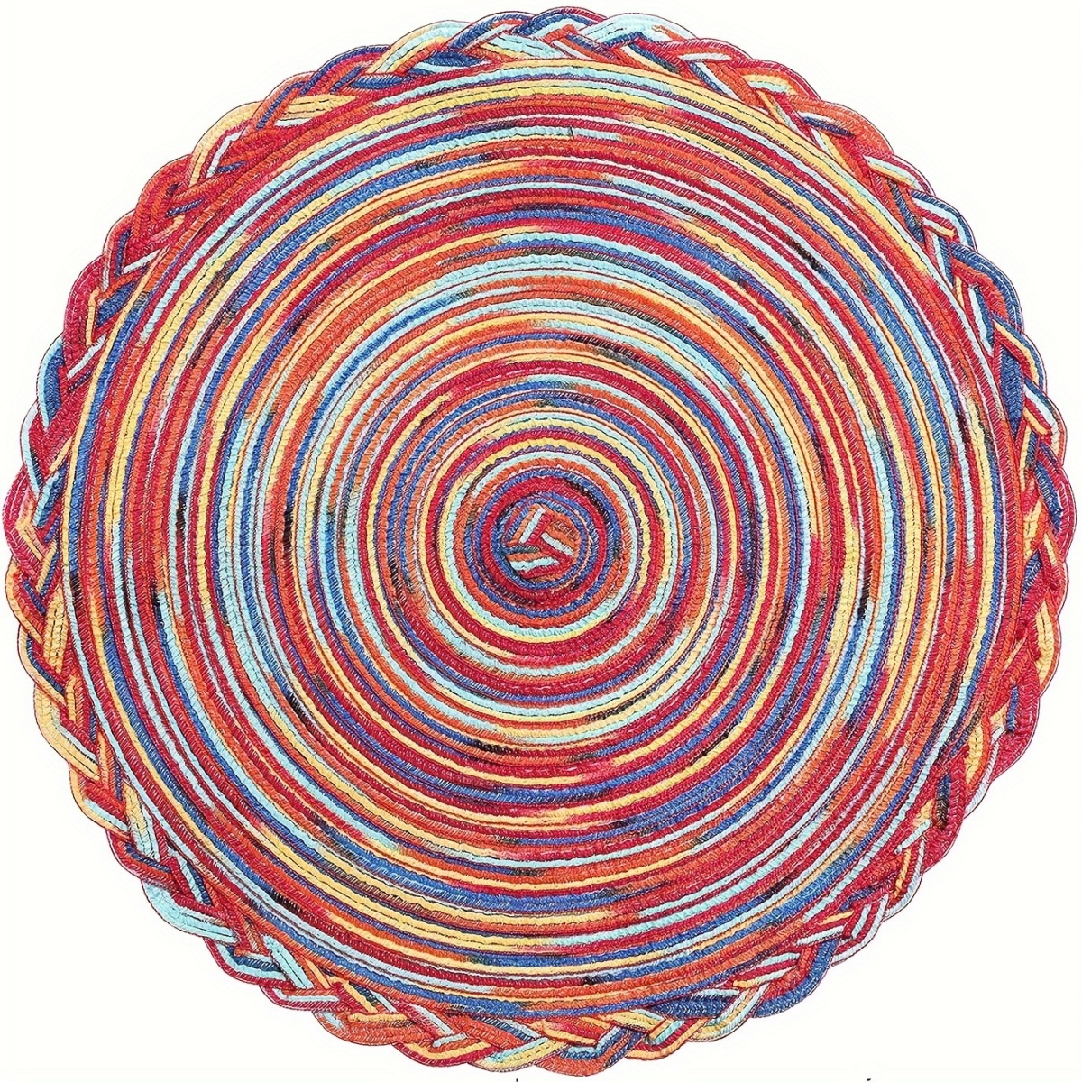 Estera redonda de algodón de estilo europeo mesa de comedor Placa de aislamiento estera simple hogar tejido antideslizante lavable mantel