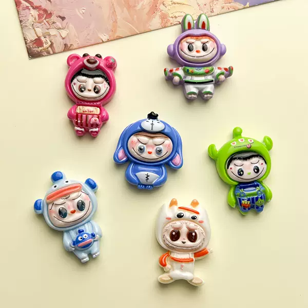 Cartoon Glossy Small Doll Resin Accessories Handmade DIY Cream Glue Mobile Phone Case Hairpin Head Rope Water Cup Material