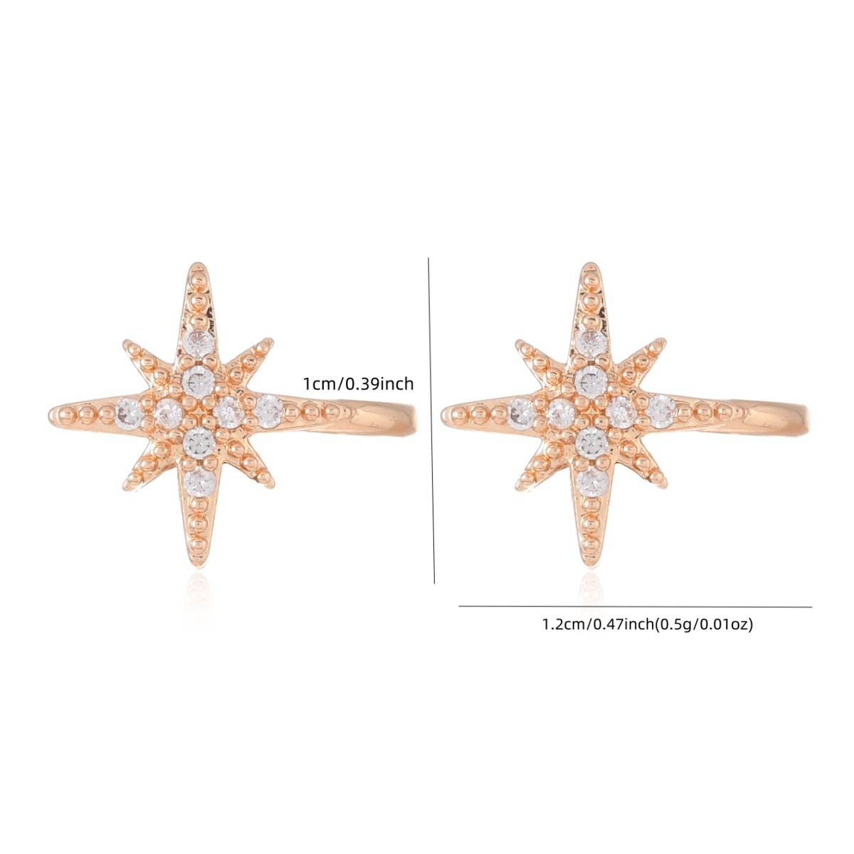 Amazon no perforante clips de nariz personales bronce copo de nieve estrellas anillo nariz falso joyas de nariz en forma de U