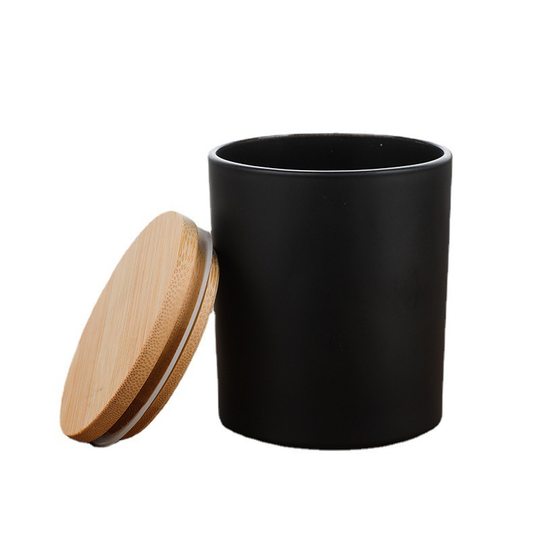 Candle Cup Colored Glass Container Indoor Romantic Decorative Candle Holder Homemade DIY Aromatherapy Black Frosted Candle Cup