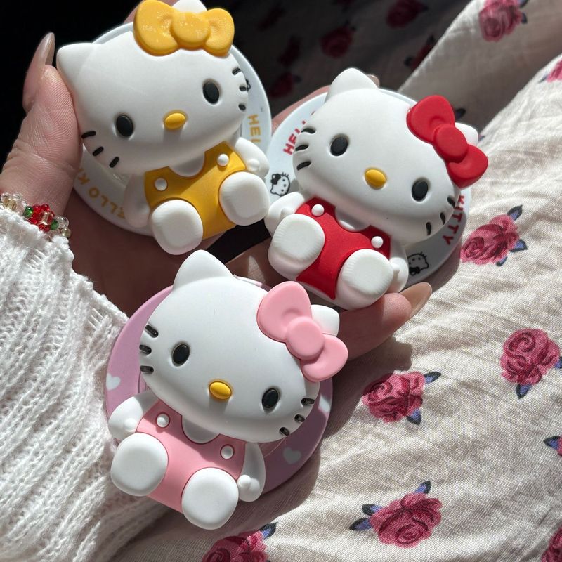 可爱卡通硅胶kitty猫支架适用magsafe磁吸手机壳桌面懒人神器创意|undefined