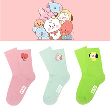 防弹少年团糖果色袜子BABY宝宝系列针织可爱少女长筒袜春季彩色袜