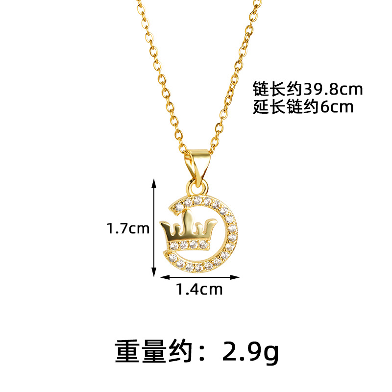 Collar de oro de arena transfronteriza vietnamita de estilo europeo y americano pendientes de corona de diamantes para mujeres lujosas no se desvanecen joyas transfronterizas de alto nivel