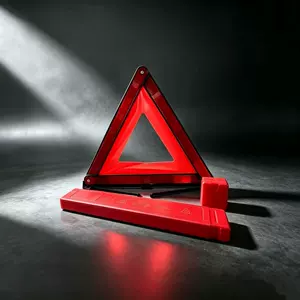 Customizable foldable car warning triangle sign with metal bracket, stable and wind-resistant, car tripod manufacturer supply