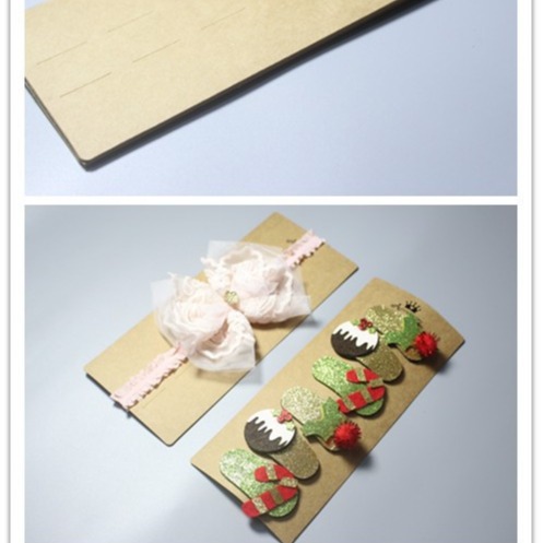 饰品礼品包装牛皮卡纸配opp袋子一套 儿童发夹发带纸卡袋子套装