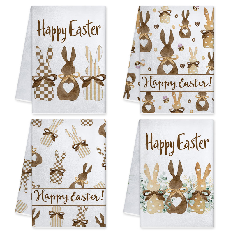 Cross-Border Hot-Selling Decorative Hand Towels, Microfiber Kitchen Dish Towels with Easter Bunny Pattern, Can Be Labeled Cross-Border Hot-Selling Decorative Hand Towels, Microfiber Kitchen Dish Towels with Easter Bunny Pattern, Can Be Labeled