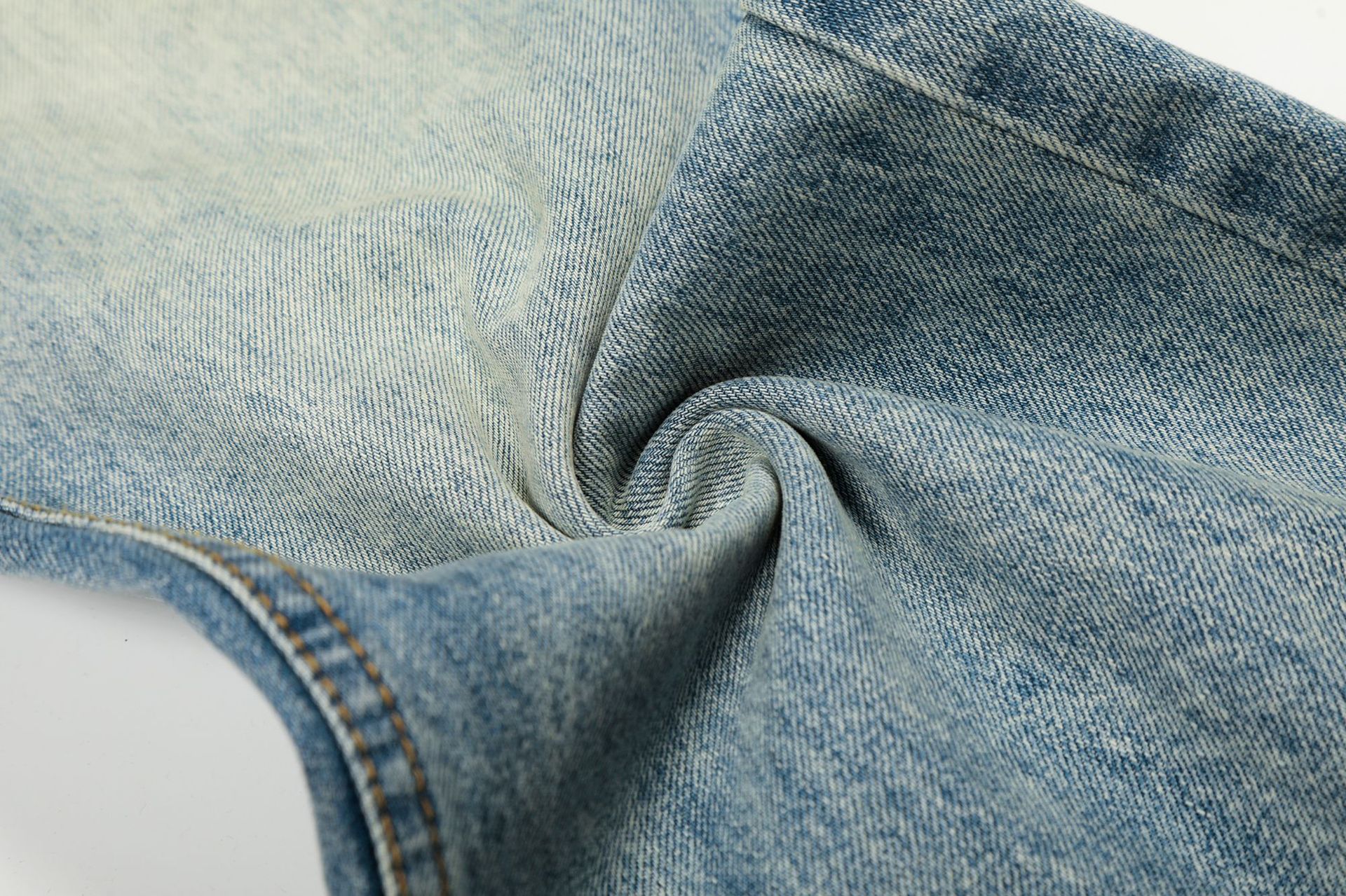Men's High Street Vintage Washed Denim Jeans Relaxed Fit Cat Whisker Slight Curve Design_mkmklike.com