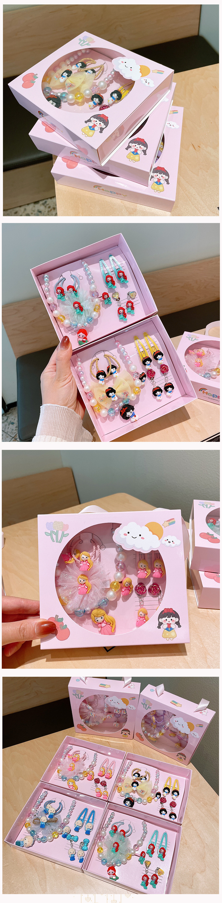 Sweet Cartoon Plastic Beaded Girlu0027S Necklace 1 Set