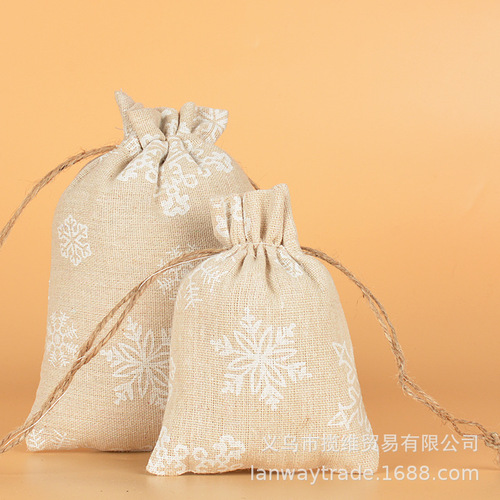 Bulk Christmas Cotton Fabric Bundle Cosmetic Stationery Toy Storage Bag Jade Jewelry Ring Necklace Rope Packaging Bag