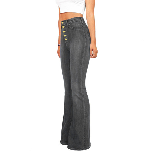 2025 European and American Women's Denim Jeans, Women's Tall Waist Hip-Hugging Bell Bottom Pants