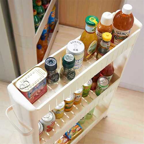 Mainfreight 10 cm bathroom sandwich storage rack narrow refrigerator next to kitchen bathroom mobile floor-standing kitchen storage rack