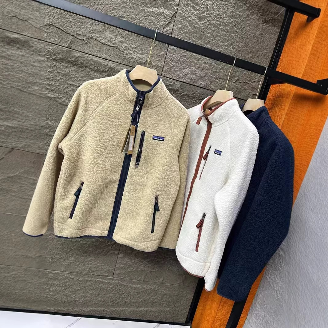 新品保暖开衫立领拉链夹克 男女户外春季羊羔绒情侣款外