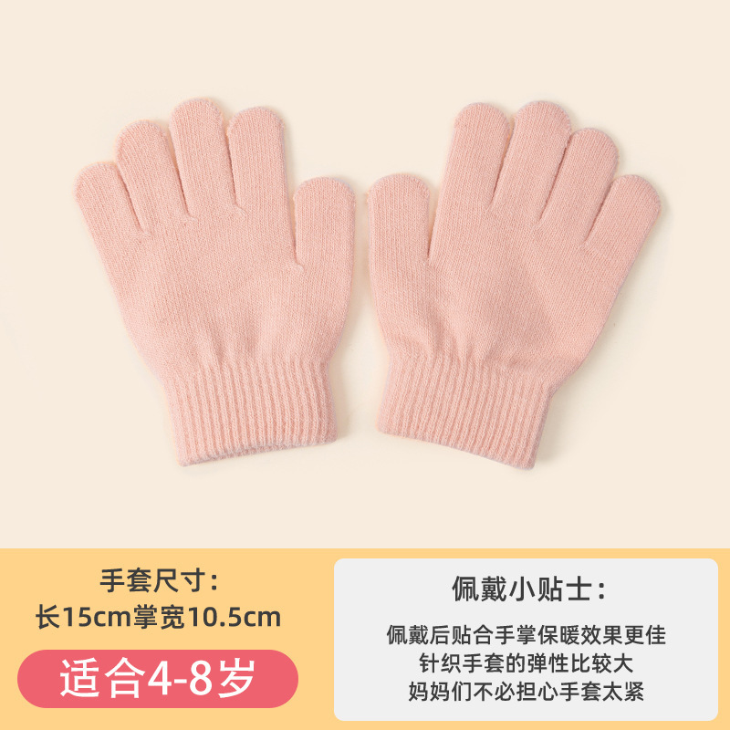 子供の秋冬の手袋の男の子の5本の指のかわいい薄いニットの毛糸の女の子のキャンディーの色はlogoの卸売りをプラスすることができます。|undefined