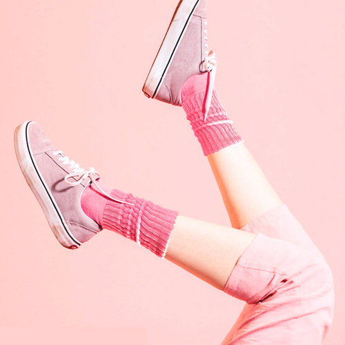 Candy-colored crew socks for men and women, thin, colorful, European and American-style long tube socks with flat, bubble-like texture