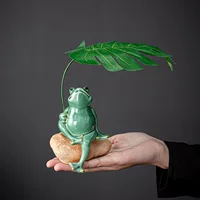 Yuxuan лягушка с зонтиком для чайных украшений Открытый сад Двор Декор балкона Ремесла Настольный аквариум